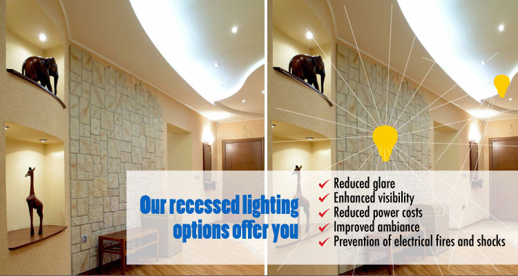 Recessed lighting installation services Texas Pettett Electric